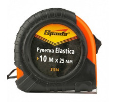 Рулетка Elastica, 10 м х 25 мм, обрезиненный корпус Sparta