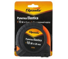 Рулетка Elastica, 10 м х 25 мм, обрезиненный корпус Sparta