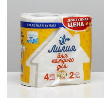 Бумага туалетная двухслойная Лилия ромашка 4 шт.