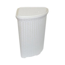 Корзина для белья "Ротанг" 60л угловая (белый), 235006