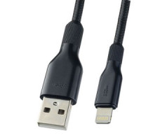 PERFEO Кабель для iPhone, USB - 8 PIN (Lightning), силикон, черный, длина 1 м., (I4318)/100