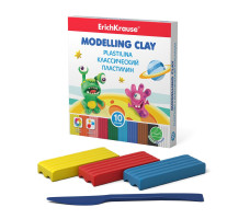 Классический пластилин ErichKrause® Monsters 10 цветов со стеком, 150г коробка