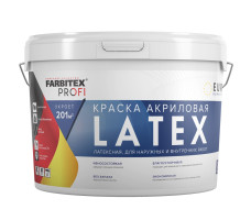 Краска моющаяся Latex латексная для кухни и ванной Farbitex Profi 3 кг