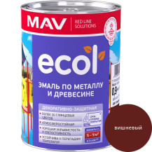 Эмаль ECOL по металлу и древесине (ПФ-115) вишневая глянцевая 1,0 л. (0,9 кг)