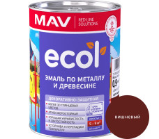 Эмаль ECOL по металлу и древесине (ПФ-115) вишневая глянцевая 1,0 л. (0,9 кг)