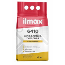Шпатлевка белая В ПМ гипсовая 1 СС «ilmax 6410», 4кг Шпатлевка белая В ПМ гипсовая 1 СС «ilmax 6410», 4кг