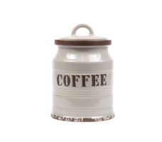 Банка для сыпучих продуктов керамическая Coffee 0.8л арт. LF13298-Grey