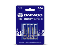 Батарейка AAA LR03 1,5V alkaline BL-4шт DAEWOO HIGH ENERGY