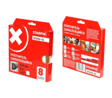 Уплотнитель "D" STARFIX белый 9х8мм 6м