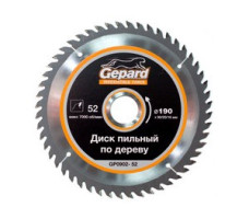 Диск пильный 190х30/20/16 мм 52 зуб. по дереву GEPARD (твердоспл. зуб)