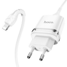 Cетевое зарядное устройство hoco N1 USB белый с кабелем Lightning Cетевое зарядное устройство hoco N1 USB белый с кабелем Lightning