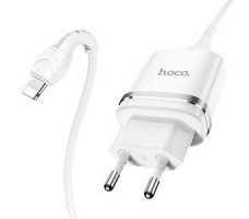 Cетевое зарядное устройство hoco N1 USB белый с кабелем Lightning