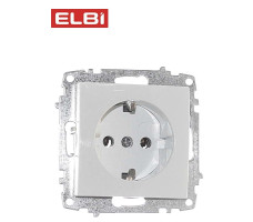 Розетка с/з, белоснежный, EL-BI Zena-Vega 609-015600-217