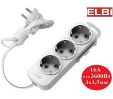 Удлинитель EL-BI Myra 3гн3м c/з 527-010203-321 Белый Турция