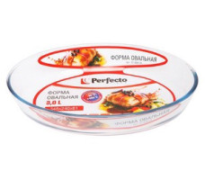 Форма из жаропрочного стекла, 3.0 л, овальная, 348х240х61 мм, PERFECTO LINEA