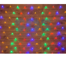 Гирлянда "Сеть" 1х1,5м, прозрачный ПВХ, 96 LED Мультиколор (Применяется для эксплуатации в помещении. Класс защиты 2, IP20, Тип питания: 220 В) (NEON