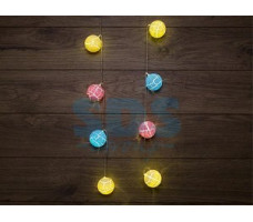Гирлянда светодиодная Карамельки 1.5 м, прозр. ПВХ, 10 LED, теплый белый, питание 2 х АА (батарейк (Применяется для эксплуатации в помещении. Клас