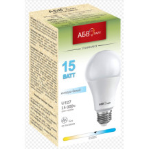 Лампа светодиодная АБВ LED лайт St A60 15W E27 4000К Лампа светодиодная АБВ LED лайт St A60 15W E27 4000К