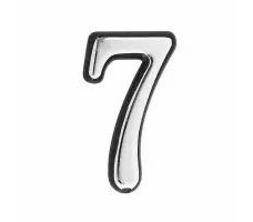 Цифра дверная "7" хром