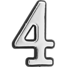 Цифра дверная большая"4" хром арт.6974 Цифра дверная большая"4" хром арт.6974