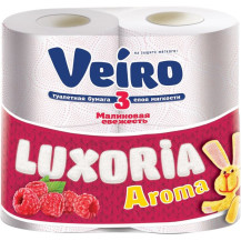 Бумага туалетная Veiro Luxoria "Малина" 3-слойная, 4 рулона Бумага туалетная Veiro Luxoria "Малина" 3-слойная, 4 рулона