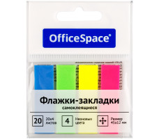 Закладки-флажки OfficeSpace, неоновые цвета 45х12 мм.