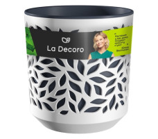 Кашпо La Decoro Leaves белый/антрацит 4 л. арт. КШ-5828