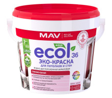 ЭКО-Краска ECOL 36 для потолков и стен (ВД-АК-2036) снежно-белая матовая 1 л (1,4 кг)