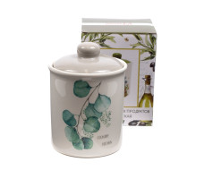 Банка для сып. продуктов керам. Цветущий эвкалипт 10х10х13,5  0.48л арт. HC3D01B-G12