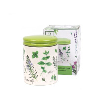 Банка для сыпучих продуктов керамика Herbal green 630мл арт. L2520939 Китай Банка для сыпучих продуктов керамика Herbal green 630мл арт. L2520939 Китай