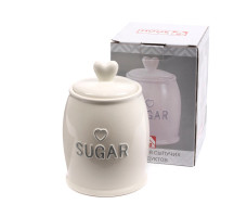 Банка для сыпучих продуктов керамическая Sugar 10,5х10,5х16,5 см 0.8л арт. HC21A41-S