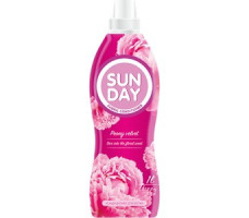 Кондиционер для белья "Sunday Бархат пиона" 1 литр 1*6*120 ФОЗЗИ-ФУД для стикеровки