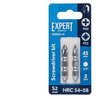 Насадка крестообразная PH2-PZ2 45мм 2шт EXPERT STARTUL (SE8922-45) (бита Phillips-Pozidrive магнитная)