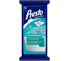 Presto салфетки влажные для ванной комнаты