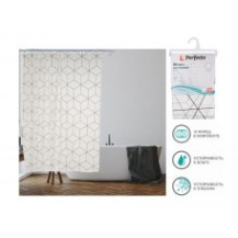 Шторка для ванной PERFECTO LINEA Secret геометрия белая 180х180см арт.36-118001 Шторка для ванной PERFECTO LINEA Secret геометрия белая 180х180см арт.36-118001