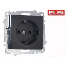 Розетка с/з, дымчатый EL-BI Zena-Vega 609-011100-217 Розетка с/з, дымчатый EL-BI Zena-Vega 609-011100-217