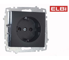 Розетка с/з, дымчатый EL-BI Zena-Vega 609-011100-217