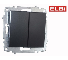 Выключатель 2-кл проходной, дымчатый EL-BI Zena-Vega 609-011100-211
