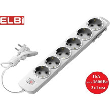 Удлинитель EL-BI Myra 6гн2м c/з с выкл,527-010202-612 Белый Турция