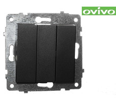 Выключатель Ovivo 3-клавишный черный 600-000217-254