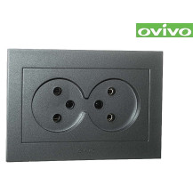 Розетка Ovivo Grano двухместная без заземления серебро 400-100300-908 Розетка Ovivo Grano двухместная без заземления серебро 400-100300-908