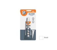 Герметик силиконовый санитарный P PLUS "Silicone Sanitary" (бел.) 50мл в блистере
