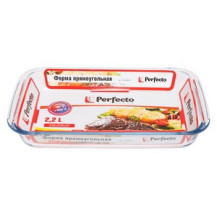 Форма из жаропрочного стекла, 2.2 л, прямоугольная, 346х206х52 мм, PERFECTO LINEA Форма из жаропрочного стекла, 2.2 л, прямоугольная, 346х206х52 мм, PERFECTO LINEA