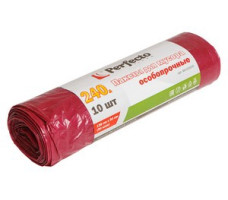Пакеты для мусора особопрочные, 240 л, 10 шт., PERFECTO LINEA (Тип дна: звезда.)