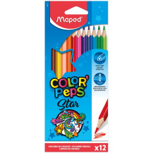 Карандаши "Color Peps", 12цв, трехгран, заточен, картонн