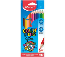 Карандаши "Color Peps", 12цв, трехгран, заточен, картонн