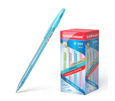 Ручка шариковая ErichKrause® R-301 Spring Stick 07, цвет чернил синий в коробке по 50 шт