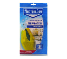 Перчатки латексные хозяйственные S Чистый дом