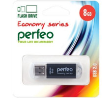 Perfeo USB флэш-диск 8GB E01 Black economy series 10/100