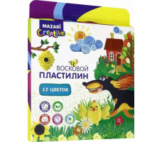 Пластилин восковой, 12 цветов арт. M-2146-12